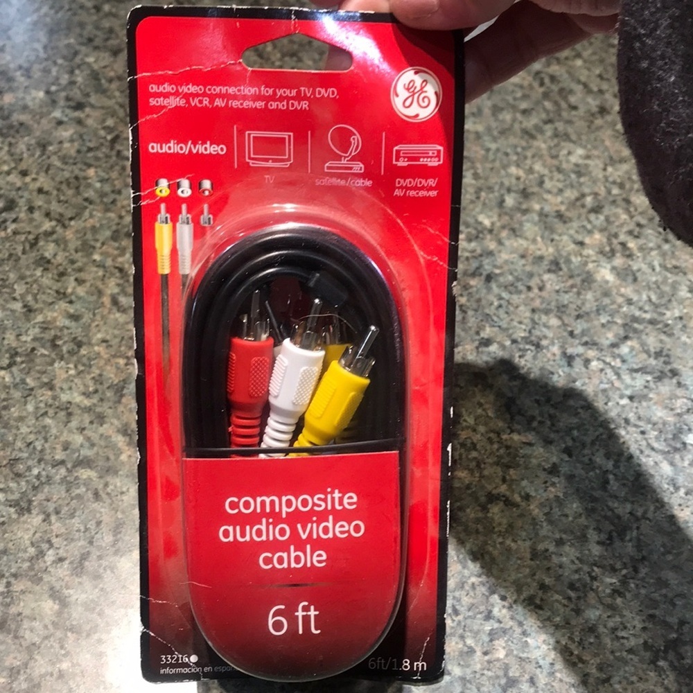 GE 6ft Composite Audio Video Cable - New In Packaging